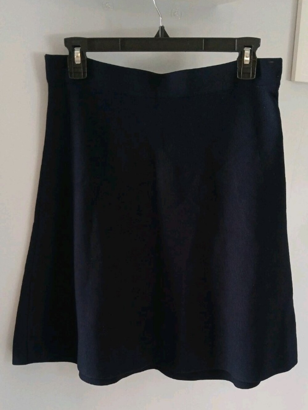 Cabi Dark Navy Knit High Waist Unlined A-line Skirt Size Medium